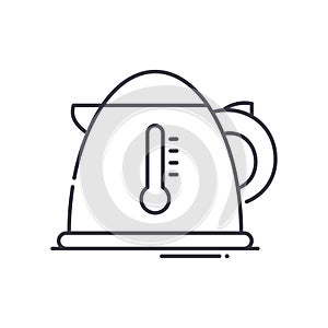 Hot kettle icon, linear isolated illustration, thin line vector, web design sign, outline concept symbol with editable