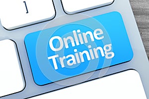 Hot key for Online Training on Modern Computer Keyboard. Top vie photo
