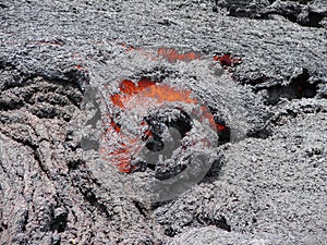 Hot lava coming out of the volcano Pacaya in Guatemala