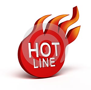 Hot Line icon over white