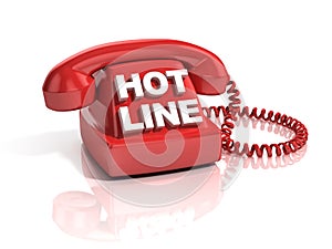 Hot line phone 3d icon