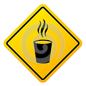 Hot liquid vector warning sign