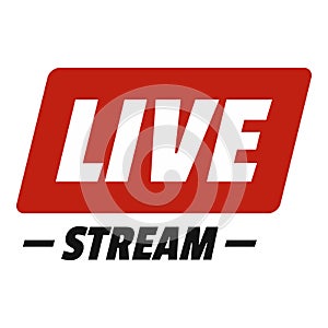 Hot live stream icon, flat style.