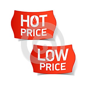 Hot and Low Price labels