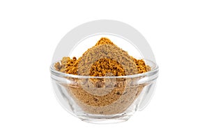 Hot madras curry powder in glass bowl photo