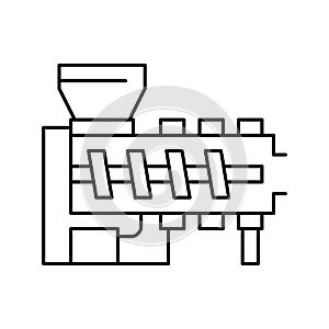 hot melt extrusion pharmaceutical production line icon vector illustration