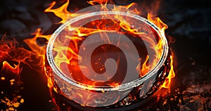 Hot Metal Ring on Fire Blazing Inferno