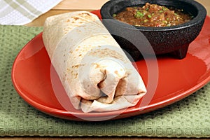 Hot mexican burrito