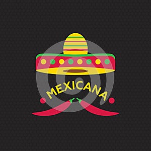 Hot Mexicano Chili Pepper Logo template. Mexican Fast food logotype