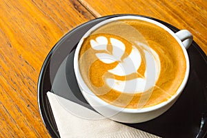 Hot milk art coffee