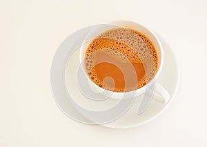 Hot milk tea in cup