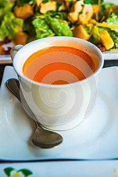 Hot milk tea with white cup