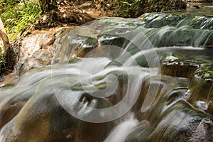 Hot mineral waterfall at Krabi Thailand