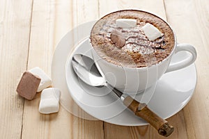 Hot mocha with marshmallow photo