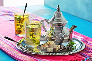 Hot Moroccan Mint Green Tea photo