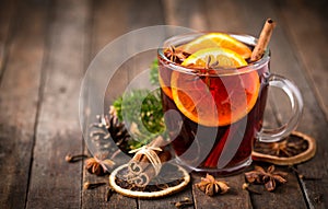 Hot mulled wine