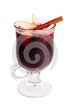 Hot mulled wine isolated