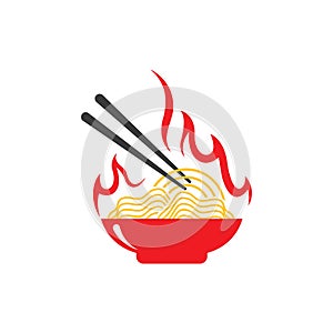 Hot noodle logo vector icon