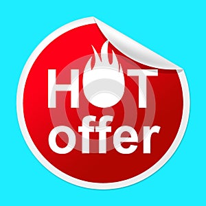 Hot Offer Sticker Means Number One And Cheap