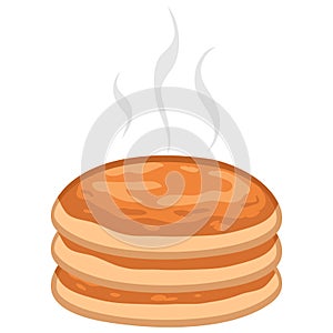 Hot Pancakes Stack Vector Illustration