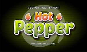 Hot pepper editable text effect with spicy food menu theme