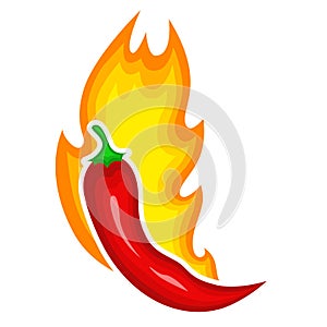 Hot pepper icon, red paprika and chili symbol