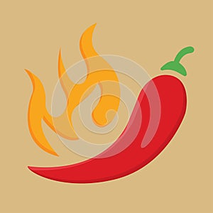 Hot pepper icon, vector illustration