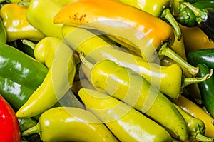 Hot peppers on display ready to use