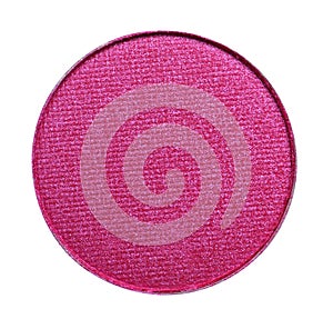 Hot pink eye shadow on white background, top view. Decorative cosmetics