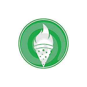 Hot pizza logo design template.