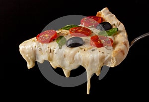 Hot pizza slice