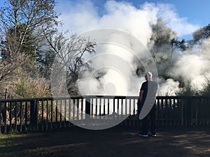 Hot pools in Kuirau Park in Rotorua New Zealand