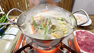 Hot pot with clear soup