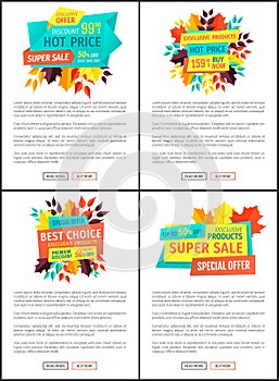 Hot Price Best Choice Posters Vector Illustration