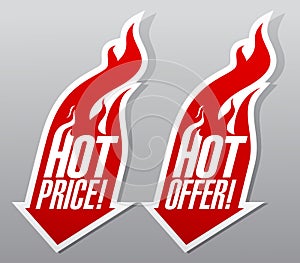 Hot price fiery symbols.