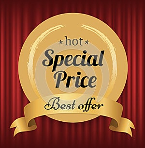 Hot Special Price Best Offer Badge with Ribbons