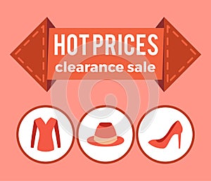 Hot Prices Clearance Sale Promo Advert on Arrow