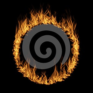 Hot raging blaze of fire, circle round ring flame