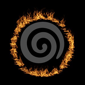 Hot raging blaze of fire, circle round ring flame shape
