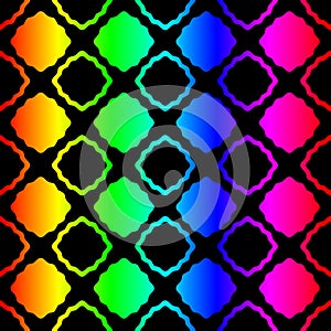 Hot Rainbow geometric Seamless Pattern