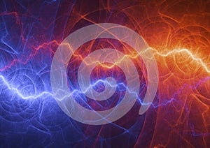 Hot red fire and cold ice lightning