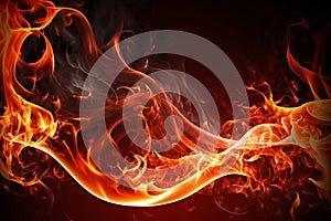 Hot red flames as fire and heat background illustration
