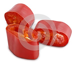 Hot red pepper isolated on white background