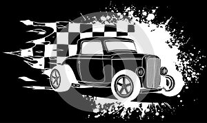 hot rod car icon. line style icon vector illustration.