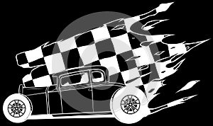 hot rod car icon. line style icon vector illustration.