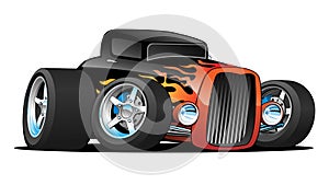 Hot Rod Classic Coupe Custom Car Cartoon Vector Illustration