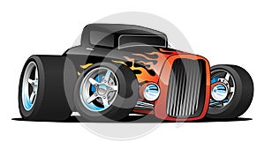 Hot Rod Classic Coupe Custom Car Cartoon Vector Illustration photo