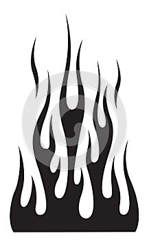 Hot rod fire flame tattoo silhouette blaze vector art graphic