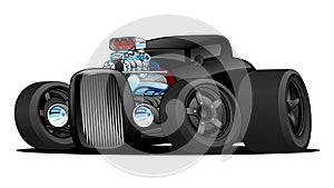 Hot Rod Vintage Coupe Custom Car Cartoon Vector Illustration photo