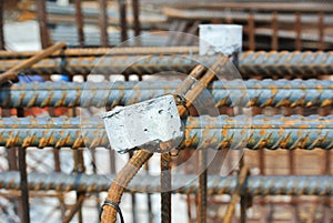 Hot rolled deformed steel bars or steel reinforcement bar.